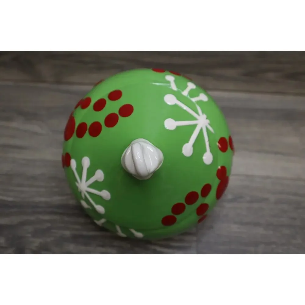 Real Home Vintage Style Christmas Tree Ornament Cookie Jar Earthenware Holiday